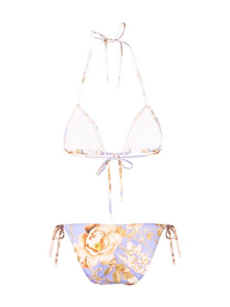 ZIMMERMANN Spliced Floral Triangle Bikini Farfetch