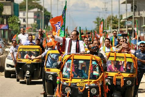 Hon’ble BJP National President Shri J.P. Nadda hold a Auto Rikshaw ...