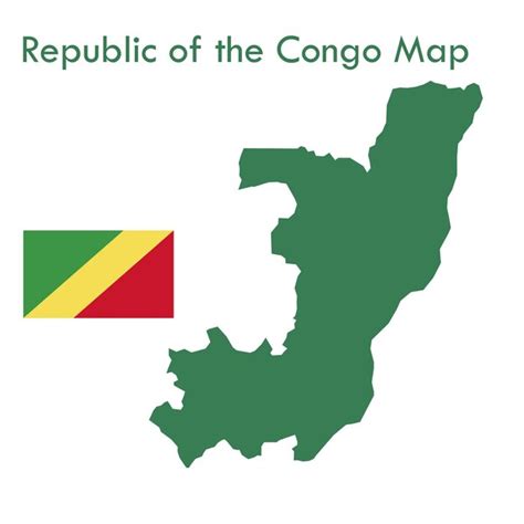 Vetor De Mapa Verde Do Congo Bandeira Nacional Vetor Premium