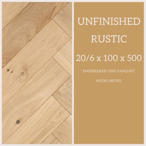 Engineered Oak Parquet Micro Bevel Unfinished 206 100x500mm Rustic Grade Sample Artistico