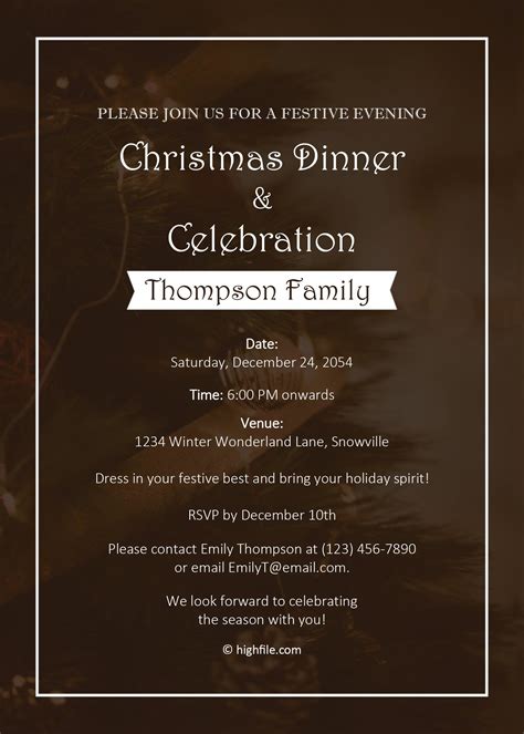 Christmas Invitation Template - Word | Adobe Illustrator - Highfile