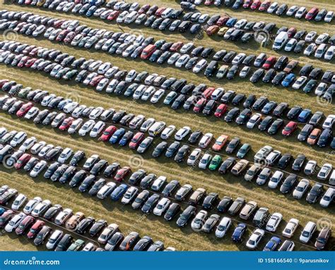 Outdoor Parking Lots Of Cars In The Field Stock Photo Image Of