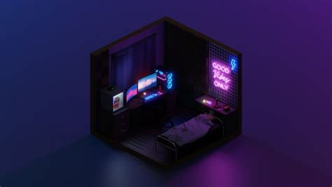 Isometric Gaming Room Model Turbosquid