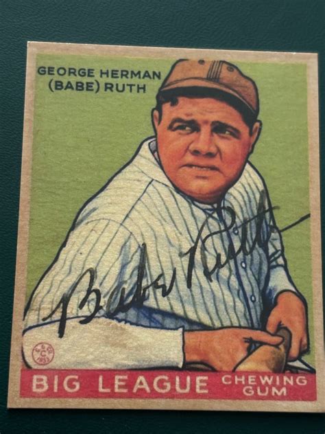 1933 Goudey Babe Ruth 181 Baseball Card Rare Aged Reprint Handmade Etsy