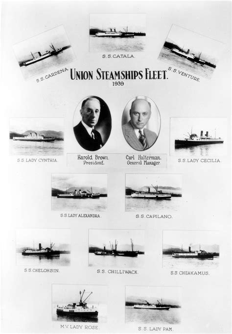 Union Steamships Fleet City Of Vancouver Archives