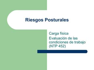 Riesgos Posturales PPT Descarga Gratuita