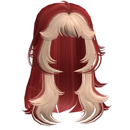 Two Tone Anime Messy Wolfcut Red Blonde Roblox