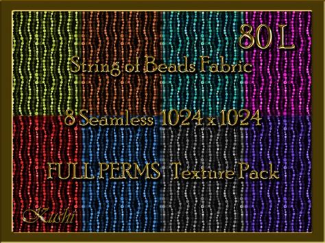 Second Life Marketplace Kushi String Of Beads Fabric Seamless Texture Pack Full Perms High