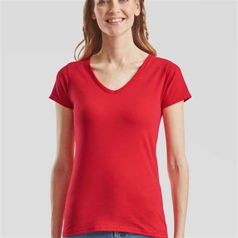 Lady Fit Valueweight V Neck T Shirt