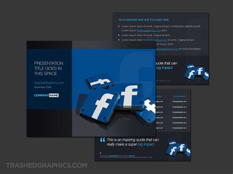 Facebook PowerPoint template with 3d app icons – TrashedGraphics