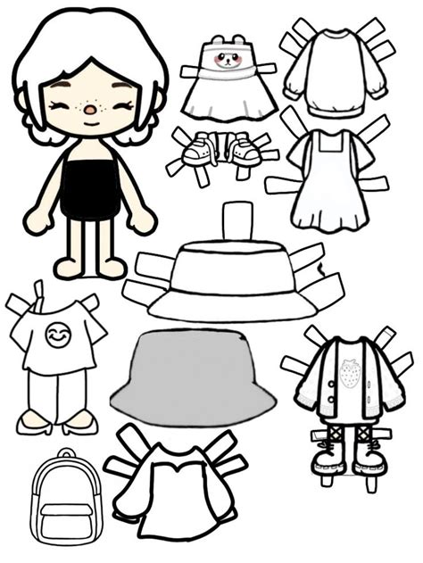 Paper Dolls Toca Boca Colouring Pages Búp bê Búp bê giấy Anime