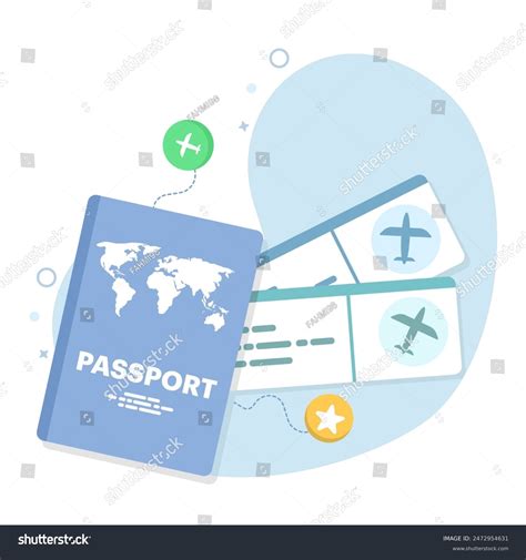 Passport Airplane Ticket Concept Boarding Pass Stock Vector Royalty