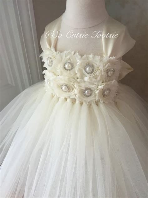 Ivory Flower Girl Dress Ivory Tutu Dress Flower Girl Tutu Dress