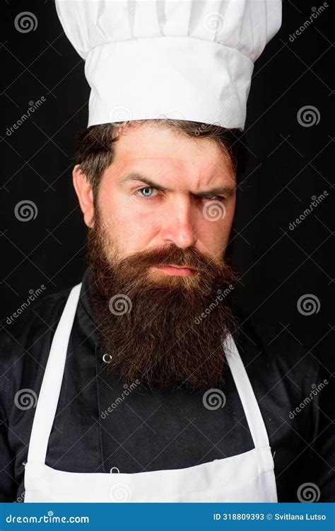 Closeup Portrait Of Serious Male Chef Cook Or Baker Professional Chef