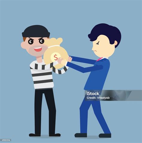 Pencuri Mencuri Uang Dari Pengusaha Desain Kartun Datar Mencuri Konsep