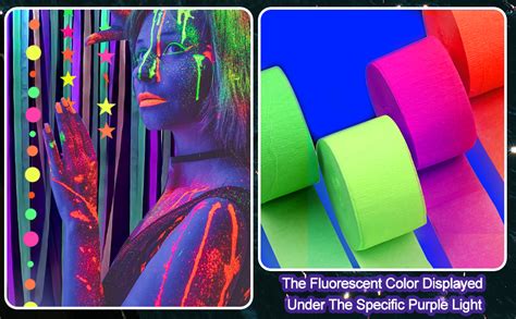 Amazon Ft Glow In The Dark Party Decorations Neon Crepe Paper