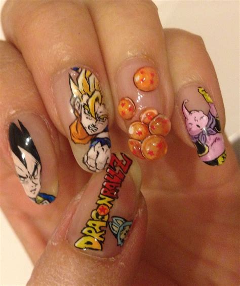 Dragon Ball Z Nail Art By Ai Suzuki Fancy Nail Art Nail Art Anime Nails