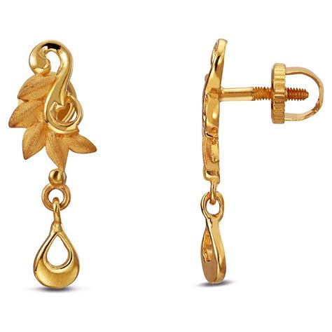 Buy Contemporary Sublime Gold Drop Earrings At Best Price Tanishq Uae