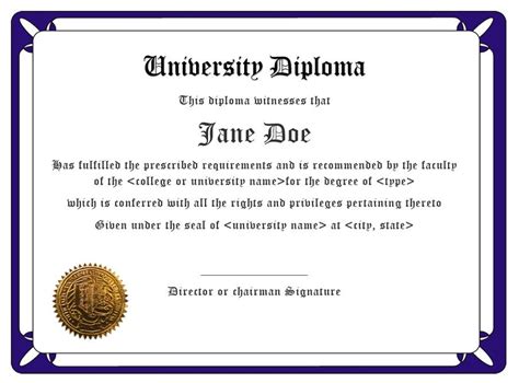 Degree Certificate Template Printable