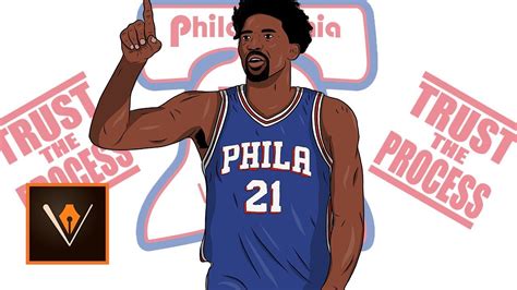 Adobe Draw Joel Embiid Realistic Cartoon Drawing Youtube