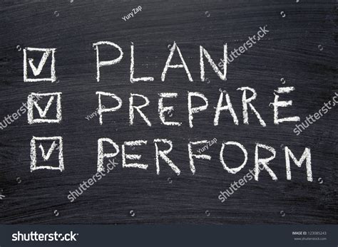 Plan Prepare Perform Words Handwritten On Stockfoto 123085243