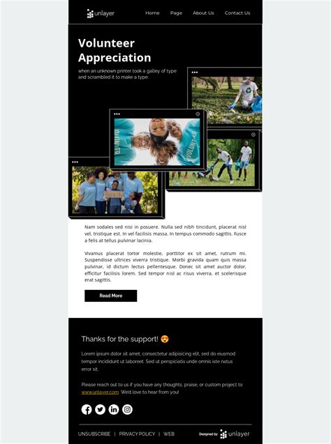 Volunteer Appreciation Email Template Unlayer