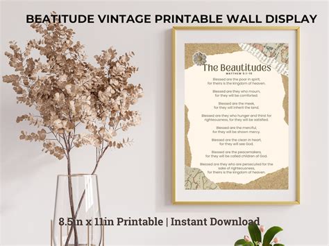 Beatitudes Christian Wall Art Printable Scripture Wall Art Modern Christian Art Christian Home