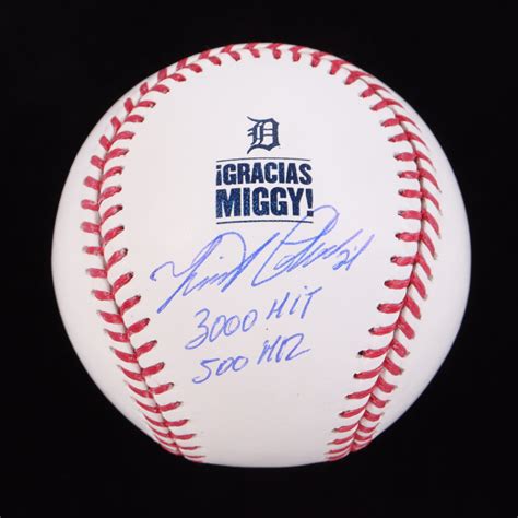 Miguel Cabrera Signed OML Commemorative Baseball Inscribed 3000 Hit