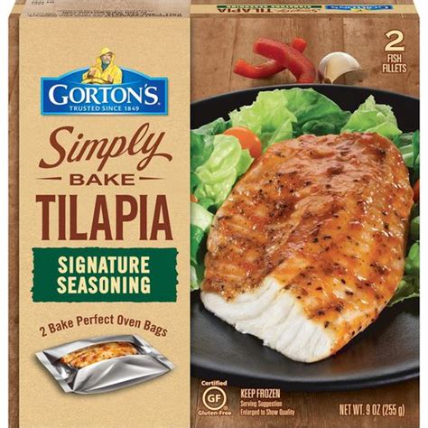 Gortons Simply Bake Signature Seasoning Tilapia Fish Fillet OBX