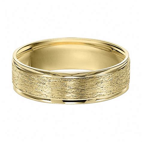 Mens 60mm Brushed Wedding Band In 10k Gold Zales