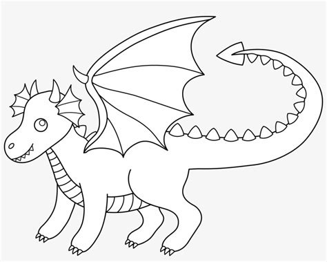 Cute Dragon Clipart Black And White - Black Line Art Dragon Transparent PNG - 7857x5920 - Free ...