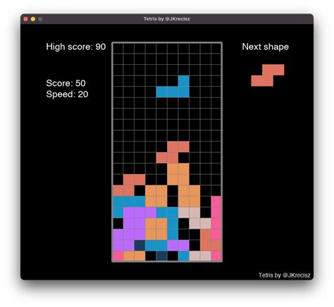 Github Jkrecisz Tetris Game Created In Python Using Pygame