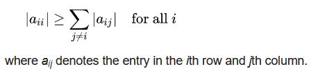 Diagonally Dominant Matrix Coding Ninjas