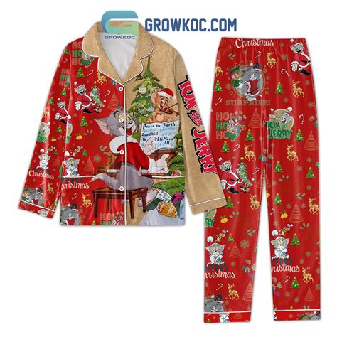 Tom And Jerry Merry Christmas Pajamas Set - Growkoc