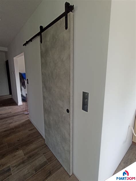 Drzwi Wewn Trzne Barn Door W Imitacja Betonu Martdom