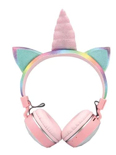 Auriculares Inal Mbricos Con Forma De Unicornio Rosa Con Orejas