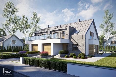 Modern semi-detached/row house on Behance