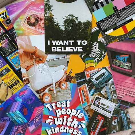 S Wall Collage Kit Aesthetic Room Decor For Teens Retro Etsy