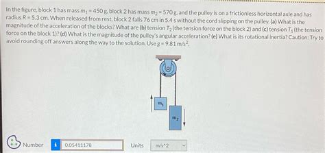 Solved In The Figure Block 1 Has Mass M1 450 G Block 2 Has Mass