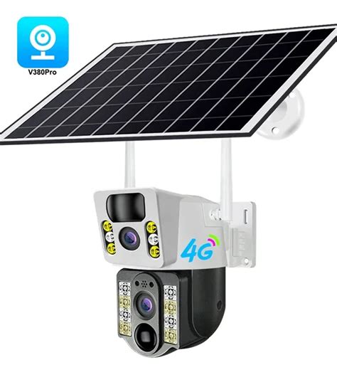 V Outdoor Dual Lens G Wireless Ip Solar Camera Cctv Wifi Dual Ball