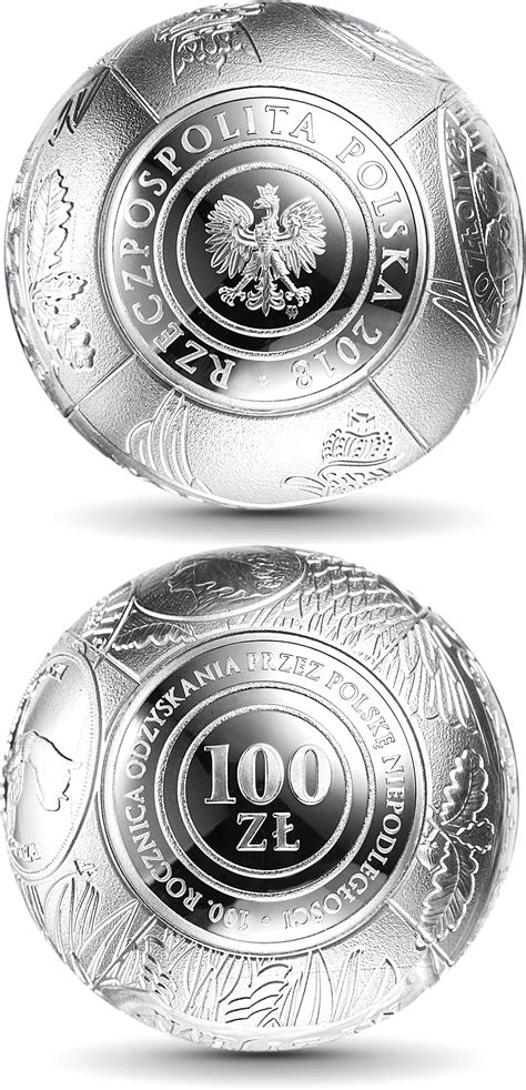 100 Zloty Coin 100th Anniversary Of Regaining Independence By Poland