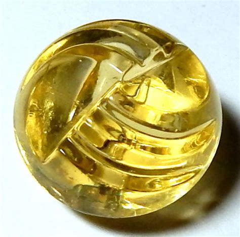 Stellar S Transparent Lemon Yellow Depression Glass Deco Ball