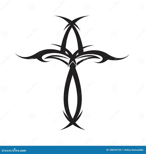 Tribal Cross Tattoo Vector Illustration Decorative Design Stock Vector