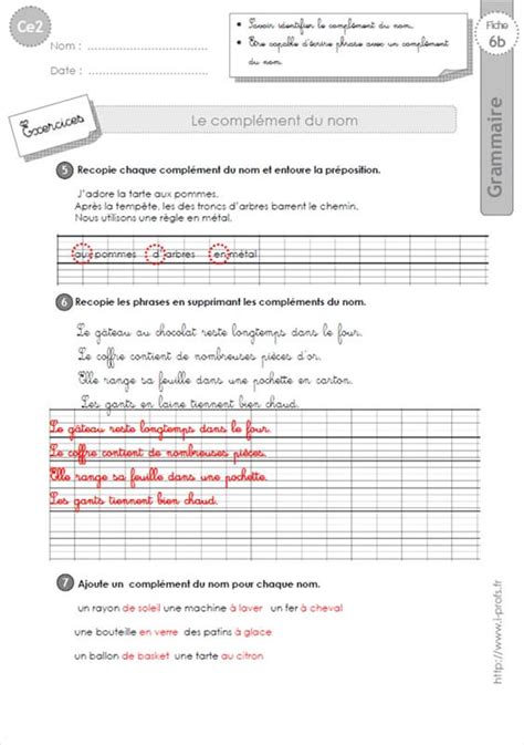 Ce2 Le Complement Du Nom GRAMMAIRE