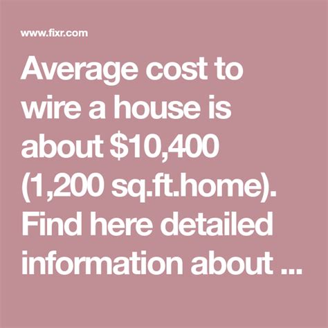 Average Cost To Wire A New House