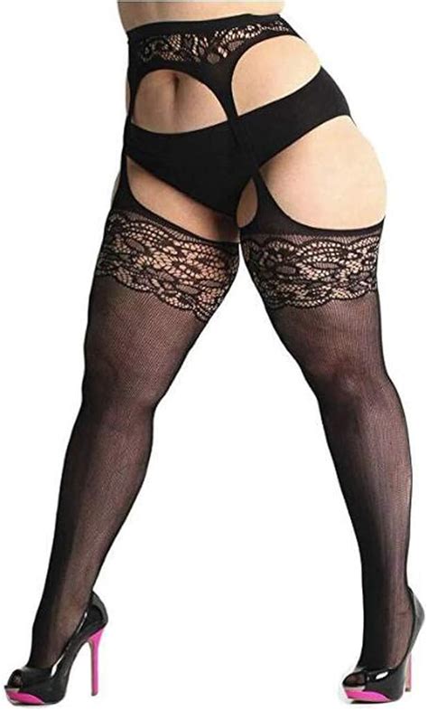 Bas Pour Porte Jarretelle FNKDOR Femmes Collants Résille Grande Taille