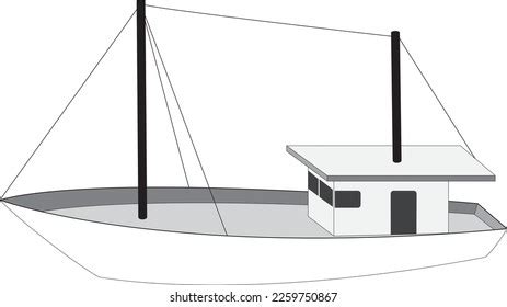 Vector Illustration Grayscale Stylized Barque Stock Vector Royalty