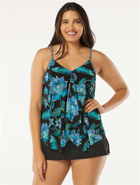 Beach House Swim Kerry Mesh Layer Underwire Tankini Top Vineyard Floral