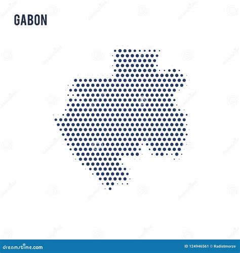 Pixel Map Of Gabon Vector Dotted Map Of Gabon Isolated On White