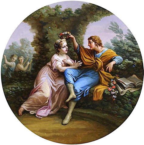 Daphnis Bestowing A Garland Of Flowers On Chloe Painting Antonio